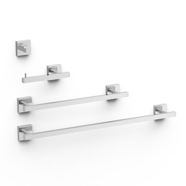 Conjunto accesorios de baño CUADRADO TRES cromo - 09598101 1