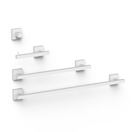 Conjunto accesorios de baño CUADRADO TRES blanco mate - 09598101BM 1