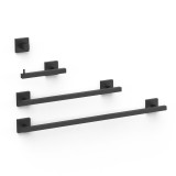 Conjunto accesorios de baño CUADRADO TRES negro mate - 09598101NM 1