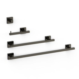 Conjunto accesorios de baño CUADRADO TRES negro metalizado - 09598101KM 1