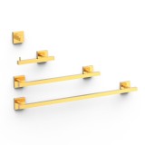 Conjunto accesorios de baño CUADRADO TRES oro brillo - 09598101OR 1