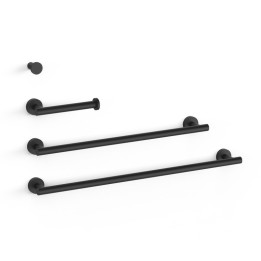Conjunto accesorios de baño REDONDO TRES negro mate - 09598102NM 1