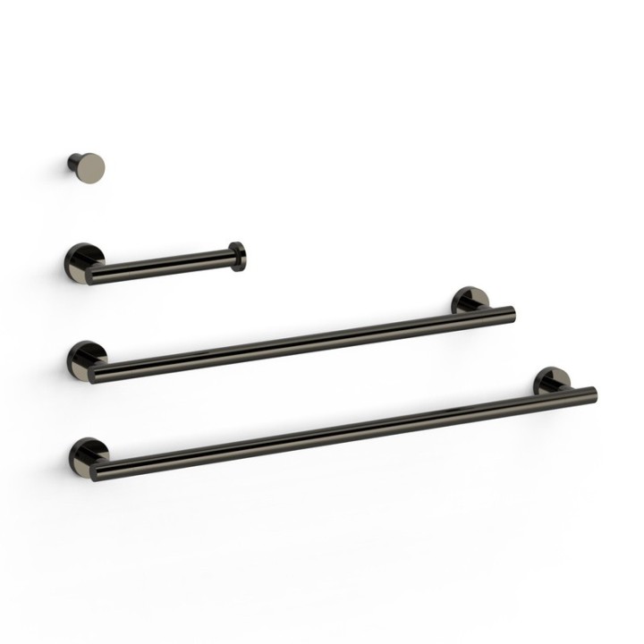 Conjunto accesorios de baño REDONDO TRES negro metalizado - 09598102KM 1