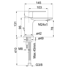 Monomando lavabo INOA cromo - 39107
