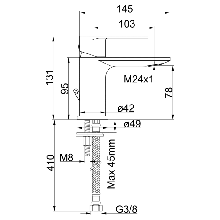 Monomando lavabo INOA cromo - 39107 2