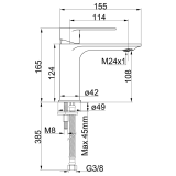 Monomando lavabo XL INOA cromo - 39109 2