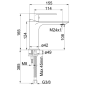 Monomando lavabo XL INOA negro mate - 39109/N