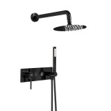 Kit monomando ducha empotrado 2-vías TUBE black chrome - Pack 148 Wall/BC 1
