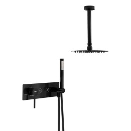 Kit monomando ducha empotrado 2-vías TUBE black chrome - Pack 148 Top/BC 1