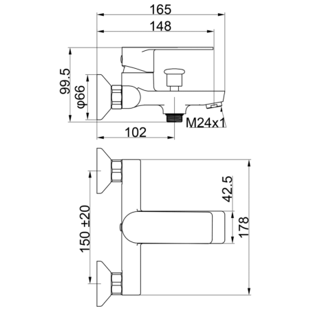 Monomando baño-ducha INOA negro mate - 39555/N