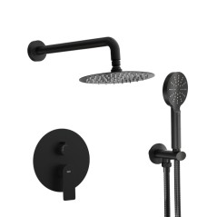 Kit monomando ducha empotrado 2-vías INOA negro mate - Pack 39 Wall/N - Feliu Boet