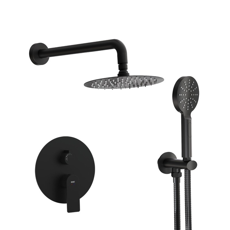 Kit monomando ducha empotrado 2-vías INOA negro mate - Pack 39 Wall/N