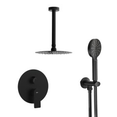 Kit monomando ducha empotrado 2-vías INOA negro mate - Pack 39 Top/N - Feliu Boet
