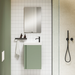 Mueble baño suspendido NIDO con lavabo y espejo - Visobath 1