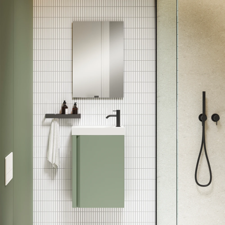Mueble baño suspendido NIDO con lavabo y espejo - Visobath