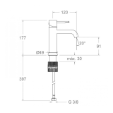 Monomando lavabo ODISEA grafito - 390401GR 2