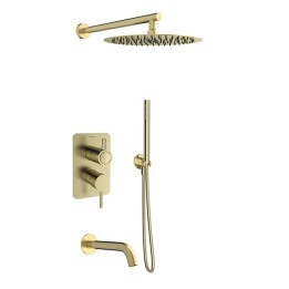 Kit monomando ducha empotrado 3-vías ODISEA oro cepillado - K3915132OC 1