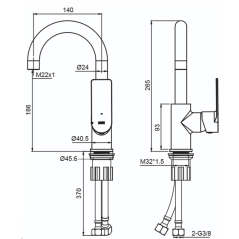 Monomando lavabo alto INOA cromo - 39115