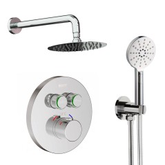 Kit termostático ducha empotrado 2-vías TUBE cromo - Pack 52148/2 - Feliu Boet