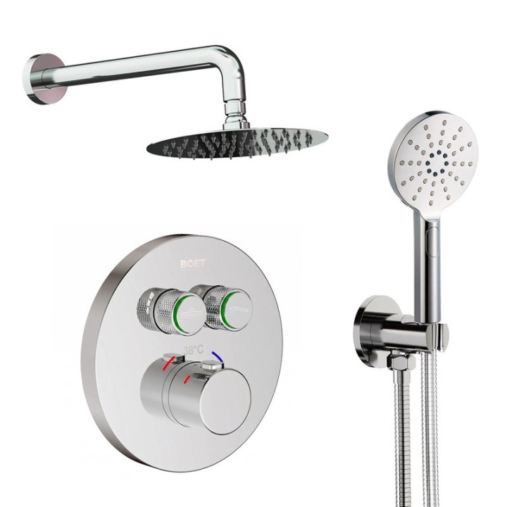 Kit termostático ducha empotrado 2-vías TUBE cromo - Pack 52148/2 1