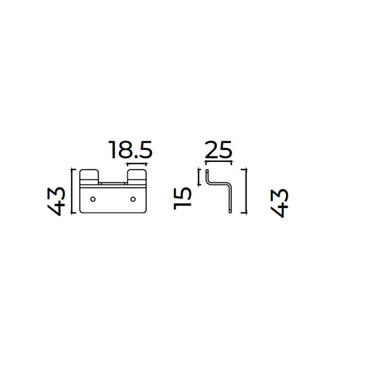 Percha doble FORM cromo - CAF008-01 2