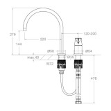 Monomando lavabo repisa ADAGIO cobre cepillado - 914702CUC 2