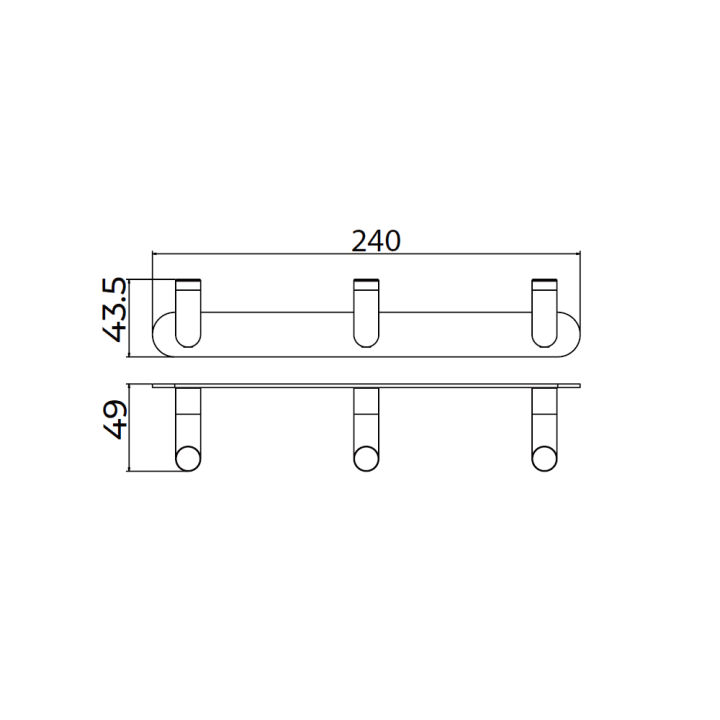 Percha triple PURE cromo - CAP005-02 1