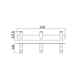 Percha triple PURE niquel cepillado - CAP005-02/NQ 2