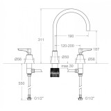 Bimando lavabo alto repisa ADAGIO cobre cepillado - 914202MLCUC 2