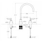 Bimando lavabo alto repisa ADAGIO cobre cepillado - 914202MLCUC
