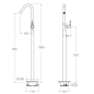 Monomando lavabo a suelo ADAGIO cobre cepillado - 917603CUC
