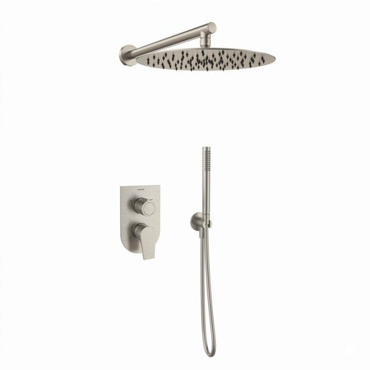Kit monomando ducha empotrado 2-vías URBAN CHIC níquel cepillado - K2115022NC 1