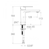 Monomando lavabo (AF) ALEXIA grafito - 360403GR 2