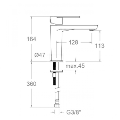 Monomando lavabo (AF) ALEXIA grafito - 360403GR