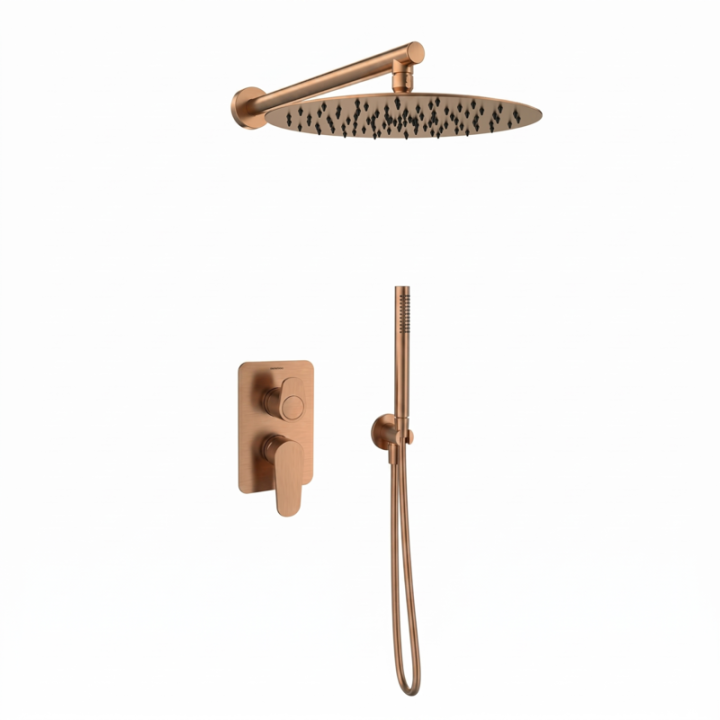 Kit monomando ducha empotrado 2-vías ALEXIA cobre cepillado - K3615022CUC 1