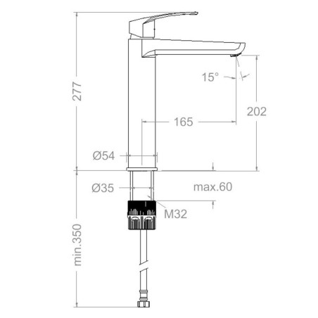 Monomando lavabo alto (AF) NEW FLY cromo - 571013