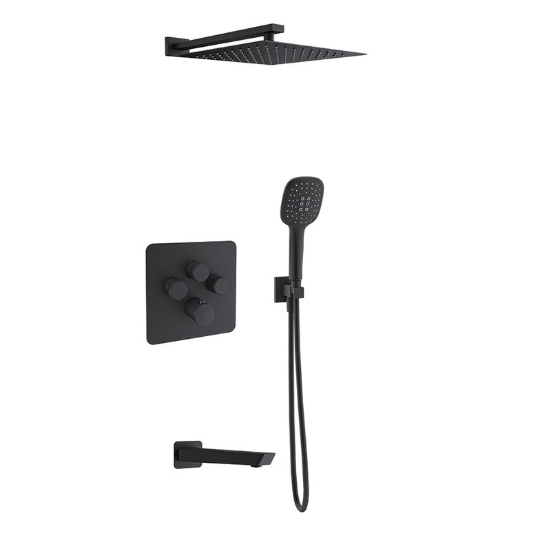 Kit termostático ducha empotrado 3-vías RS SMART negro mate - K85T3011NM
