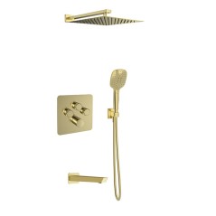 Kit termostático ducha empotrado 3-vías RS SMART oro cepillado - K85T3011OC - Ramón Soler