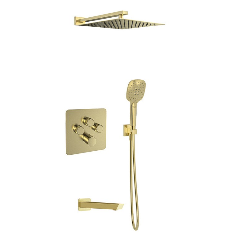 Kit termostático ducha empotrado 3-vías RS SMART oro cepillado - K85T3011OC