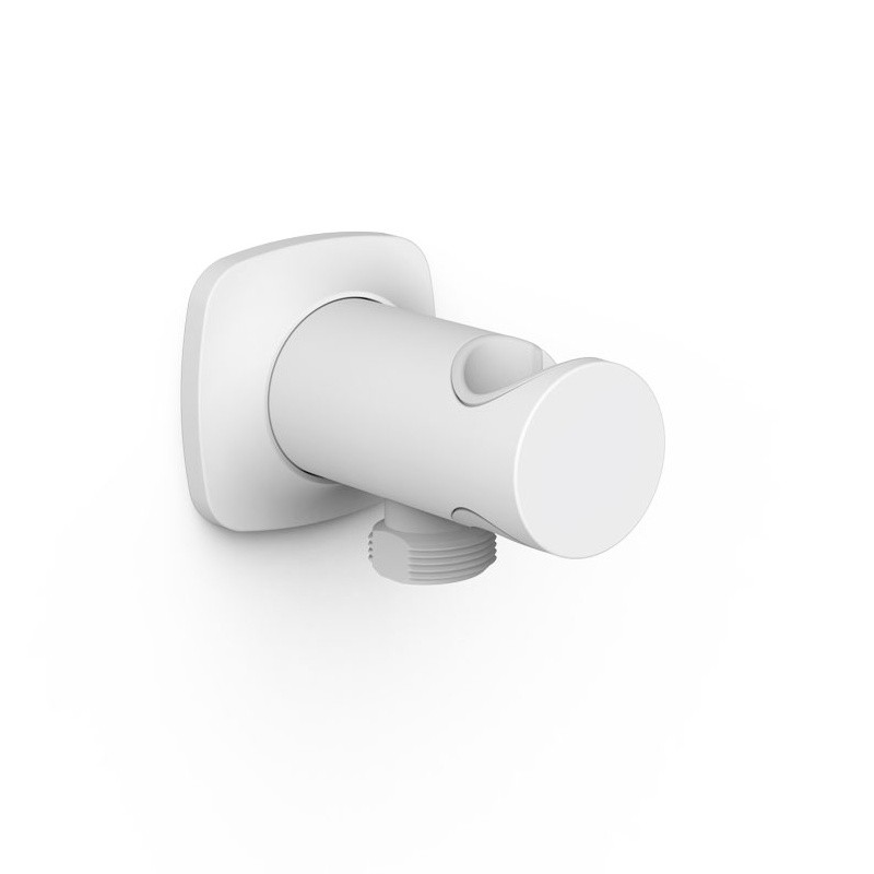Soporte ducha con toma TRES blanco mate - 22218201BM