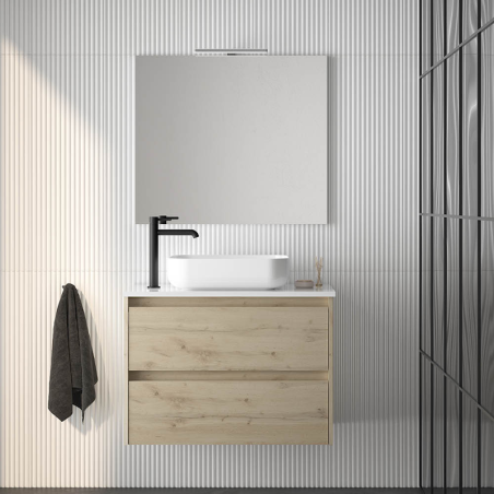 Mueble baño suspendido SANSA 2 cajones lavabo spirit fondo reducido - Royo Group