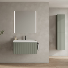 Mueble baño suspendido VORA 1 / 2 cajones lavabo integrado Enzo - Royo Group