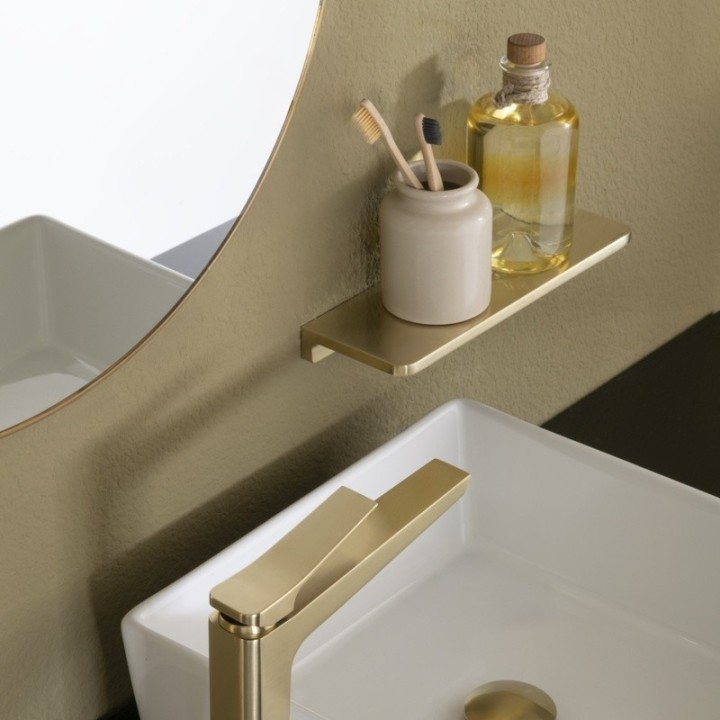Estante pared baño ERGOS oro cepillado -ESTA01OC 2