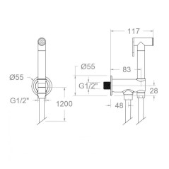 Monomando empotrar bidé WC MAGNET cobre cepillado - 114604WCNC