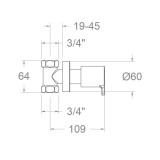 Llave de paso 3/4" BLAUTHERM níquel cepillado - 9407023/4X1NC 2