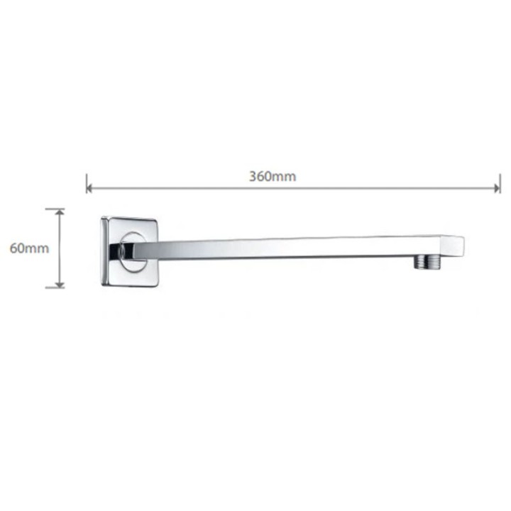 Brazo pared IMEX cuadrado 360 mm. cromo - BPC003 2