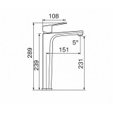 Monomando lavabo alto BALI cromo - BDI017-3 2