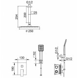 Kit monomando ducha empotrado 2-vías BERLÍN cromo - GT006 2