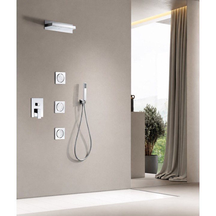 Kit monomando ducha empotrado 3-vías FORMENTERA cromo - GPE008 3