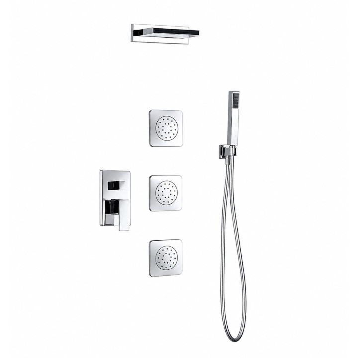 Kit monomando ducha empotrado 3-vías FORMENTERA cromo - GPE008 1